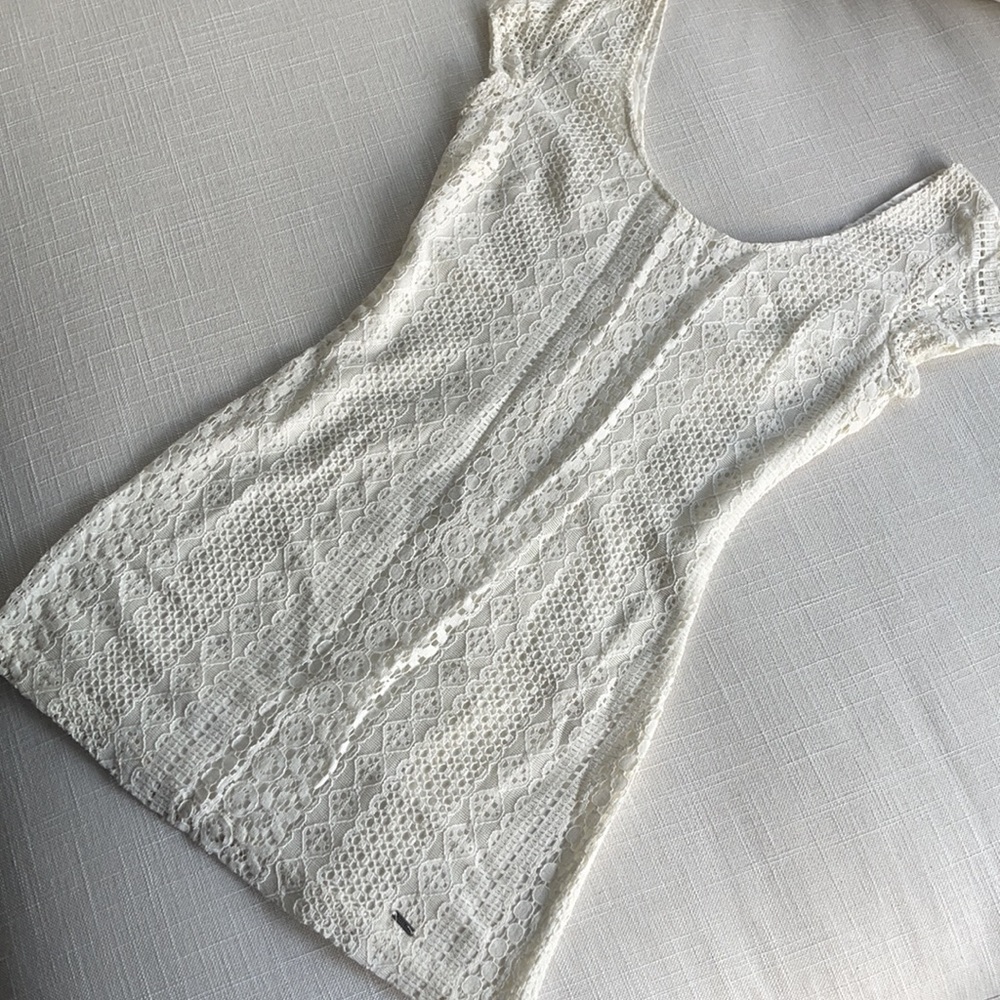 Hollister white knit mini dress